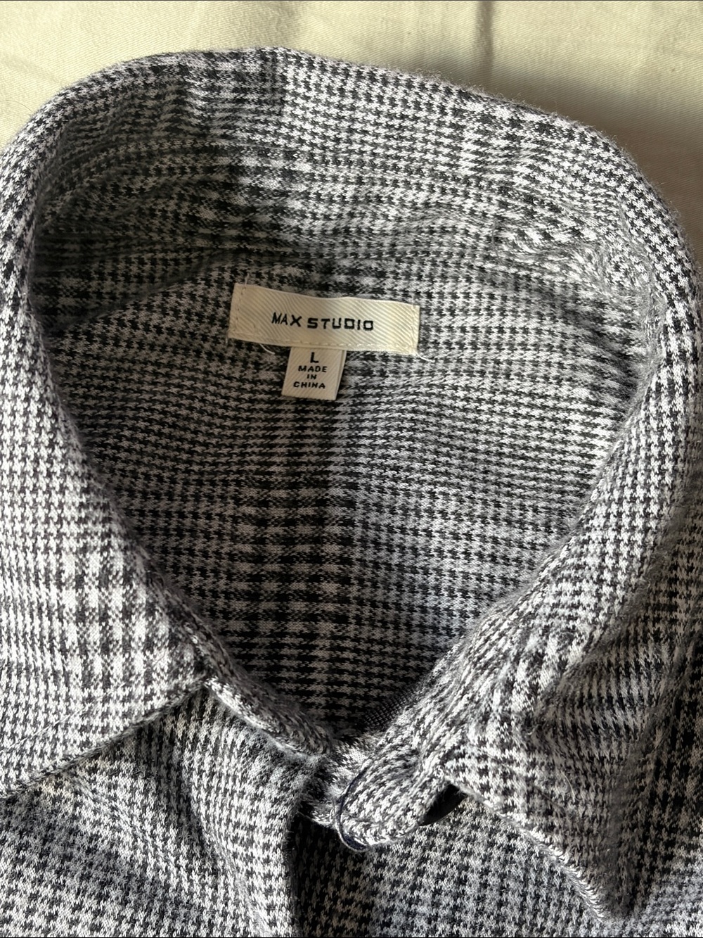 Max Studio Gray Plaid Button-Front Shacket - Picture 2 of 6